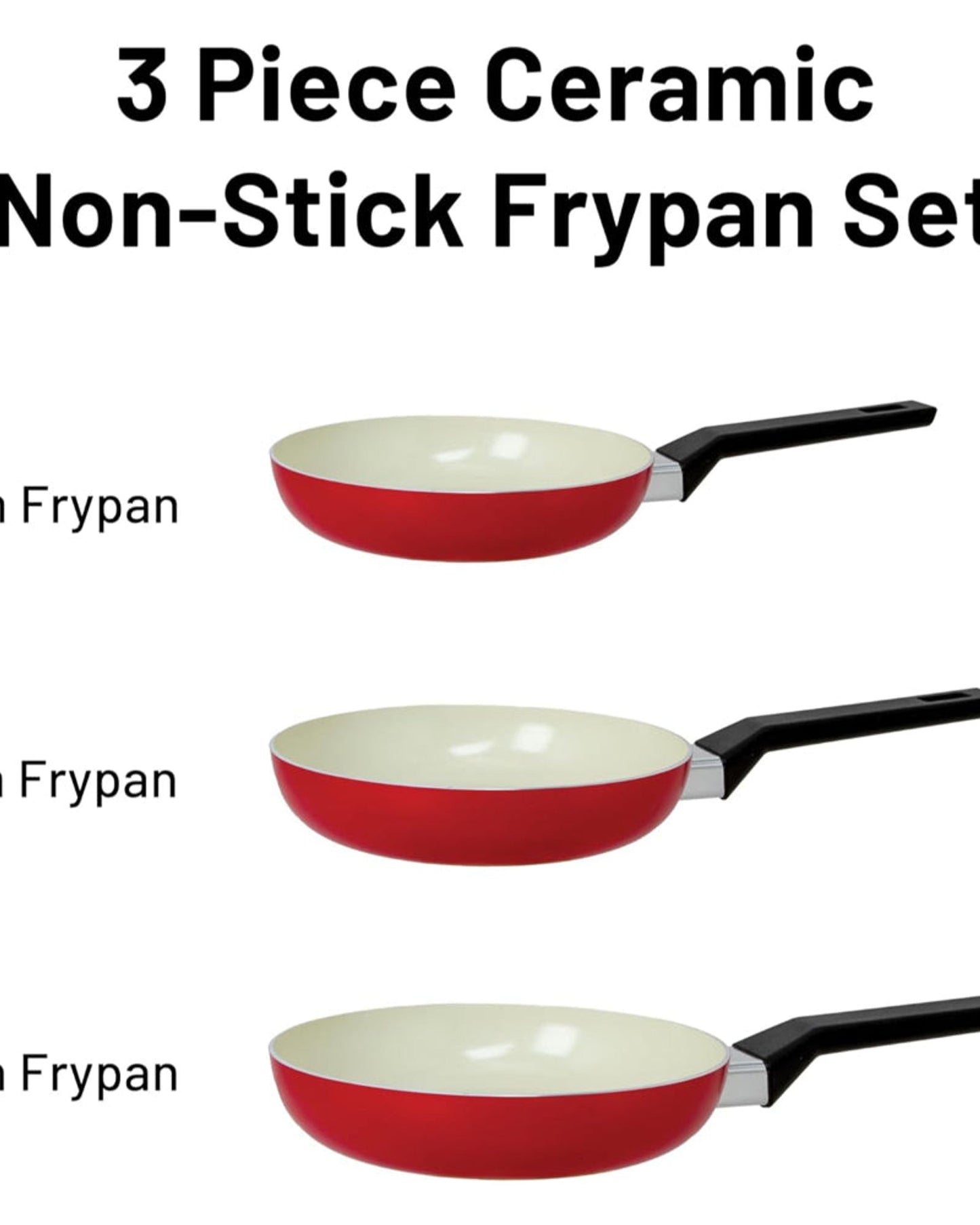 Fresh Choice - CARMINE 3pc PFAS FREE Pressed Aluminum Frypan Set