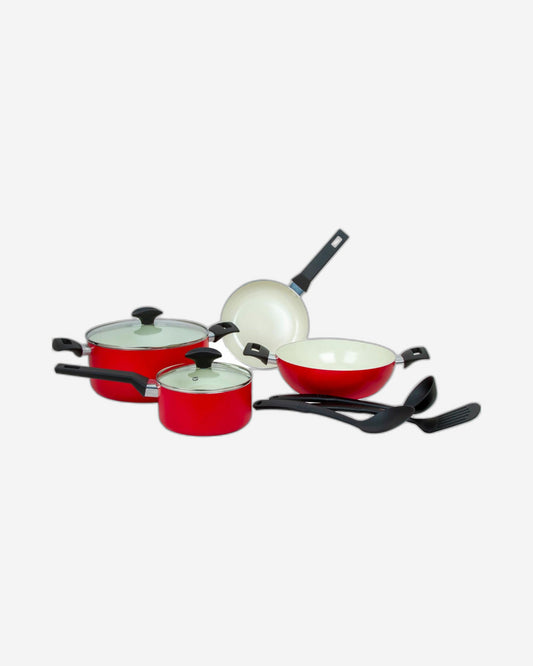 Fresh Choice - CARMINE 9pc PFAS FREE Pressed Aluminum Cookware Set