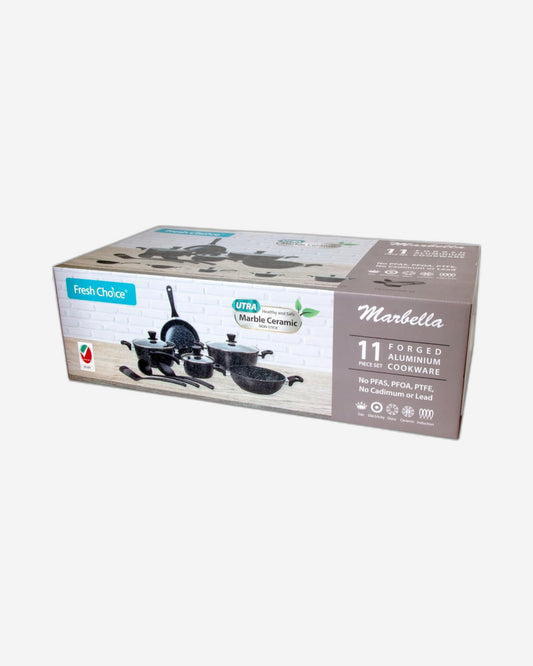 Fresh Choice - MARBELLA 11pc PFAS FREE Forged Aluminum Cookware Set