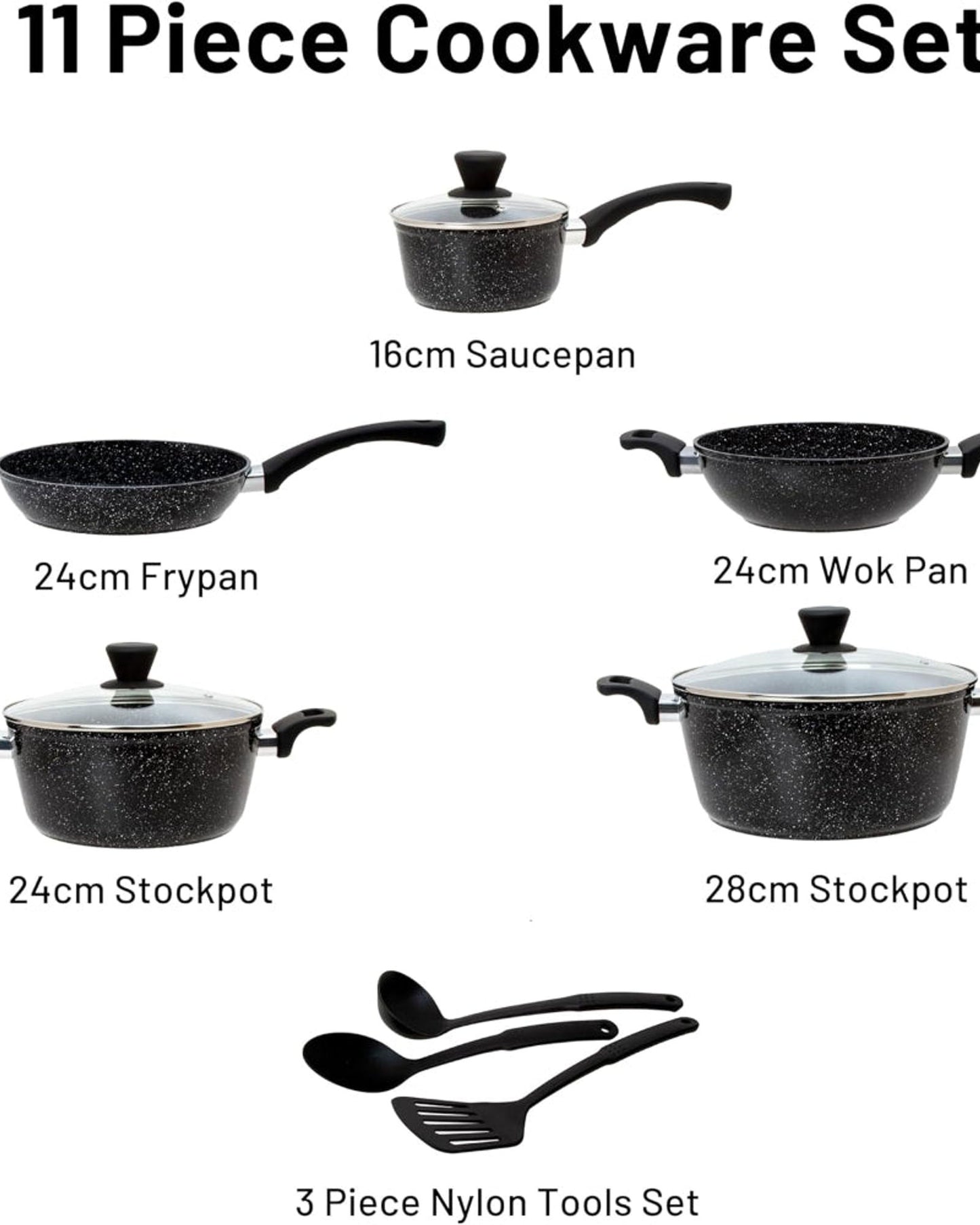 Fresh Choice Marbella Cookware Set 11Pc