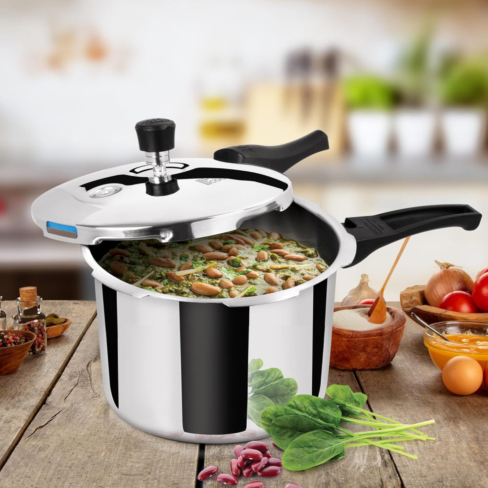 Milton Pro Cook Triply Stainless Steel Pressure Cooker With Outer Lid, 3 litre, Silver | Dishwasher Safe | Food Safe | Induction Safe | Hot Plate Safe | Flame Safe