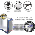 Milton Pro Cook Triply Stainless Steel Pressure Cooker With Outer Lid, 5 litre, Silver | Dishwasher Safe | Food Safe | Induction Safe | Hot Plate Safe | Flame Safe