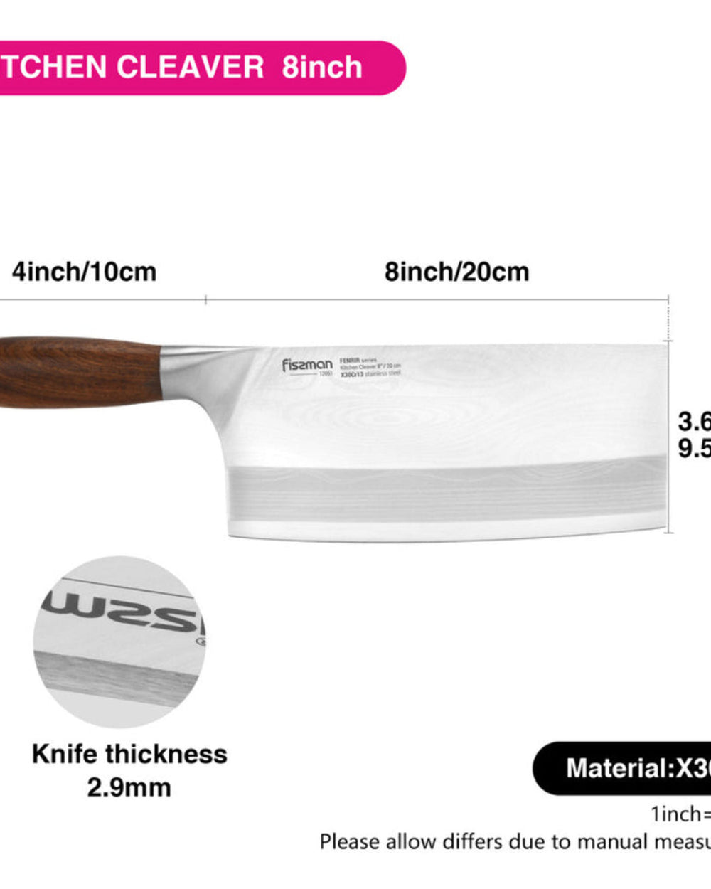 Fissman Cleaver Knife Fenrir 8Inch