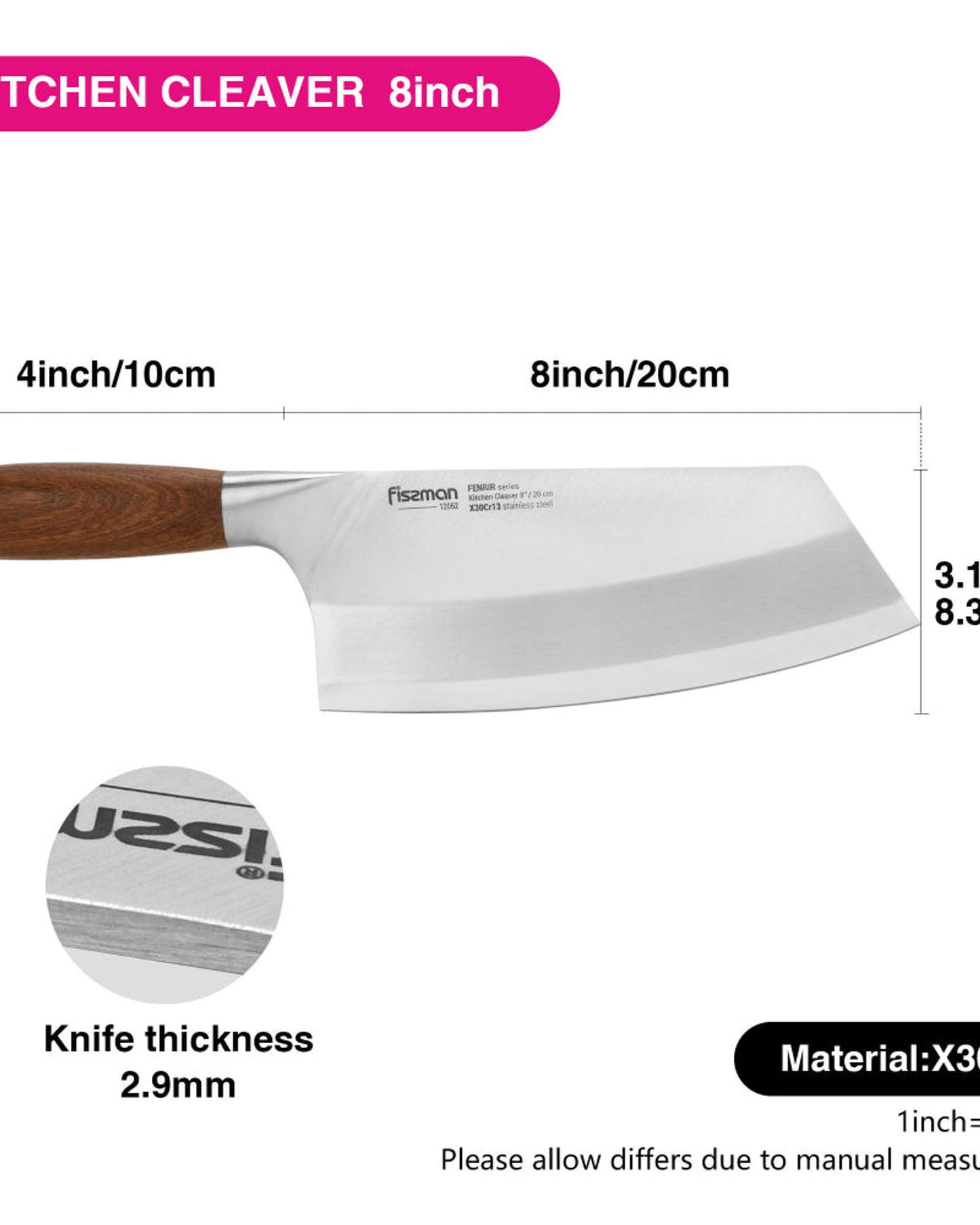 Fissman Cleaver Knife Fenrir 8Inch