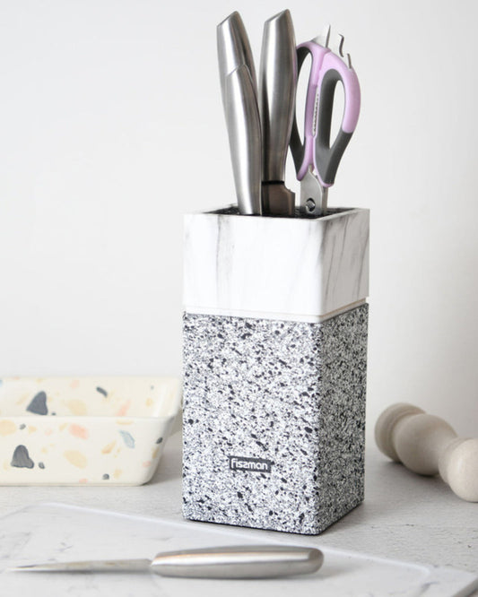 Fissman Kitchen Knife Plastic Organizer 11x11x23cm Marble Color