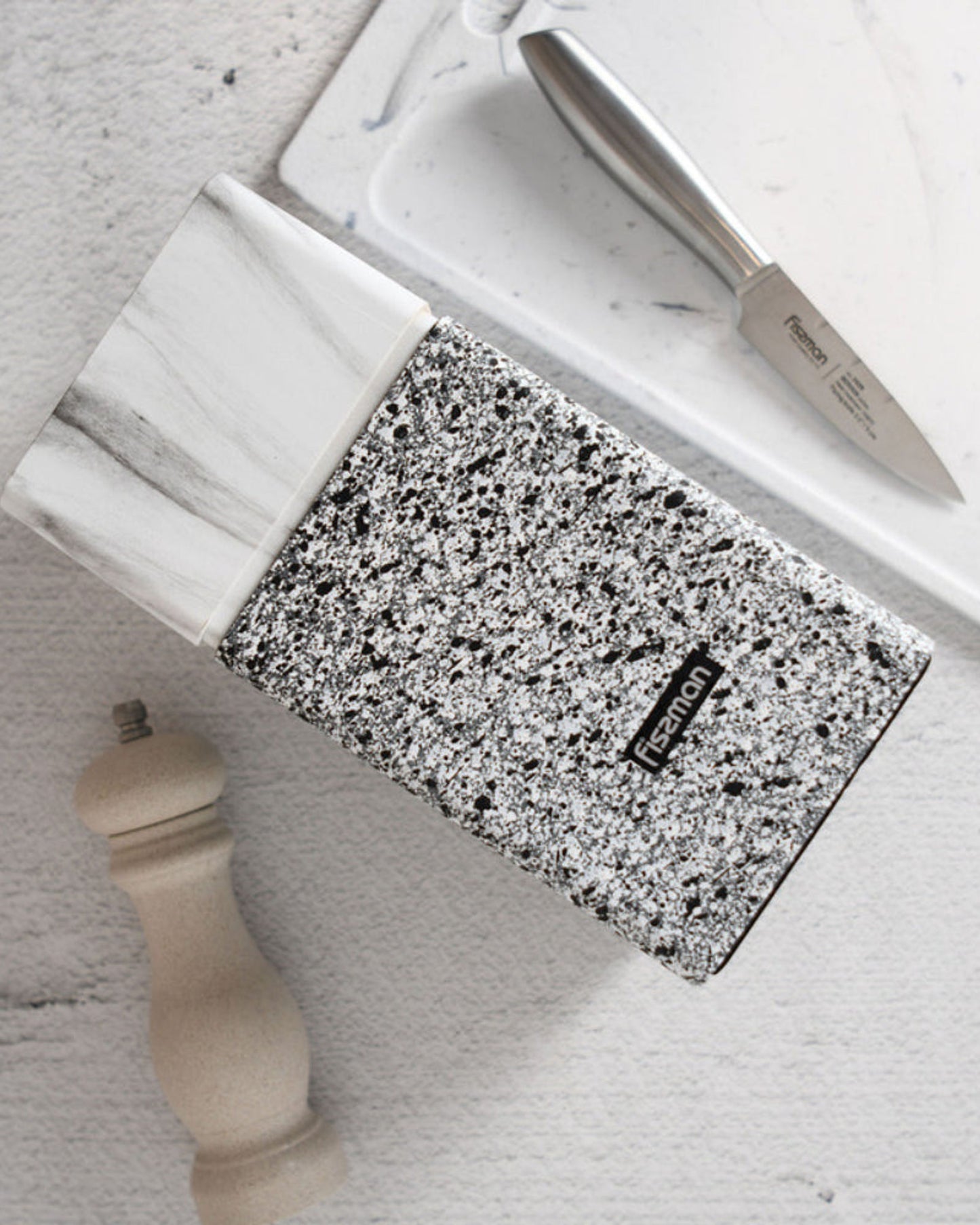 Fissman Kitchen Knife Plastic Organizer 11x11x23cm Marble Color