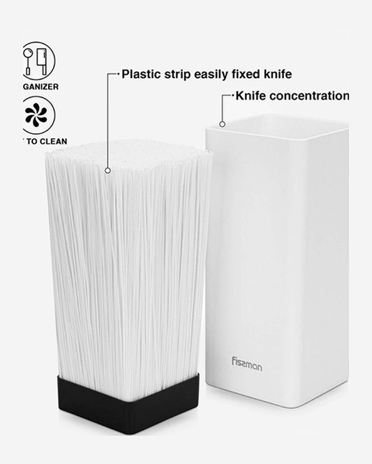 Fissman Kitchen Knife Organizer 10x10x22cm Square Shaped White (Plastic)