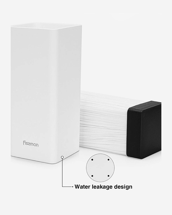 Fissman Kitchen Knife Organizer 10x10x22cm Square Shaped White (Plastic)