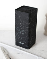Fissman Kitchen Knife Organizer 10x10x22cm, Square Shaped, Black Marble (Plastic)