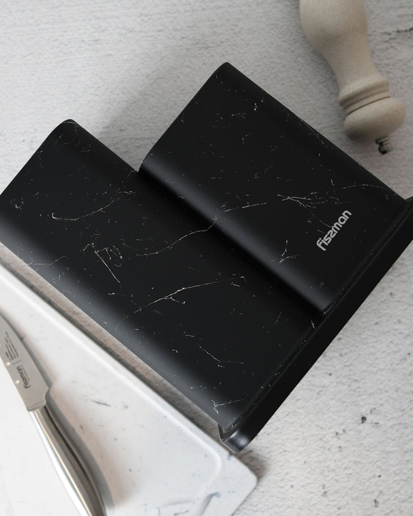 Fissman Knife & Utensil Organizer Black Marble 23cm