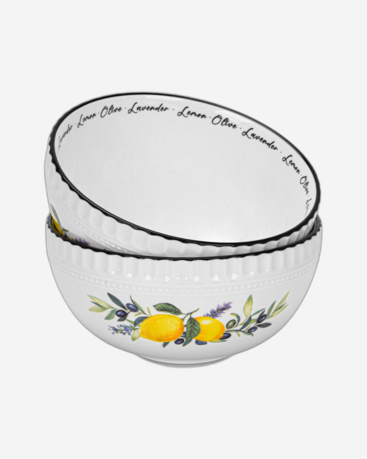 Fissman Bowl Lemon Provence Porcelain 2Pc 16cm