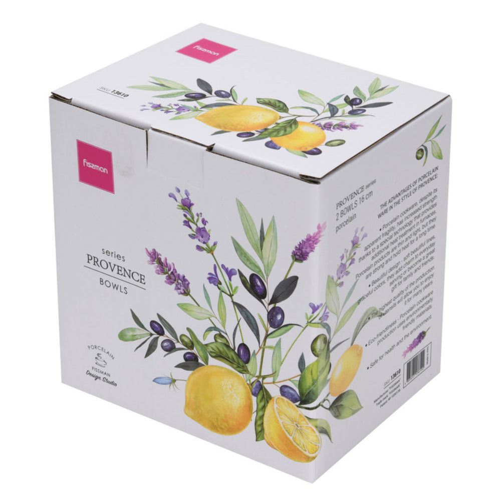 Fissman 2-Piece Bowl Lemon Provence 16cm Porcelain