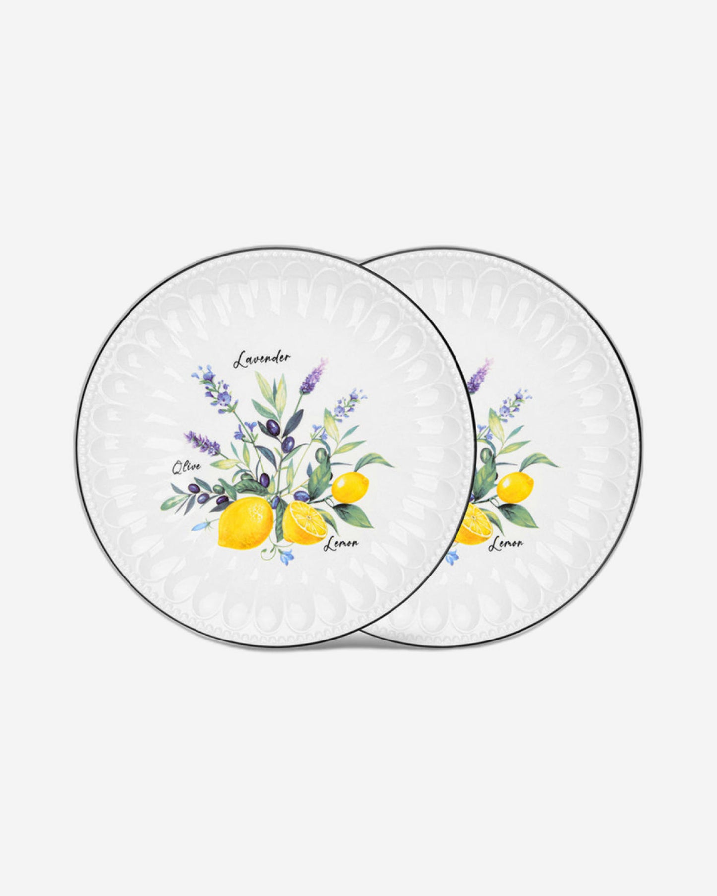 Fissman 2-Piece Plates Lemon Provence Series 26cm Porcelain