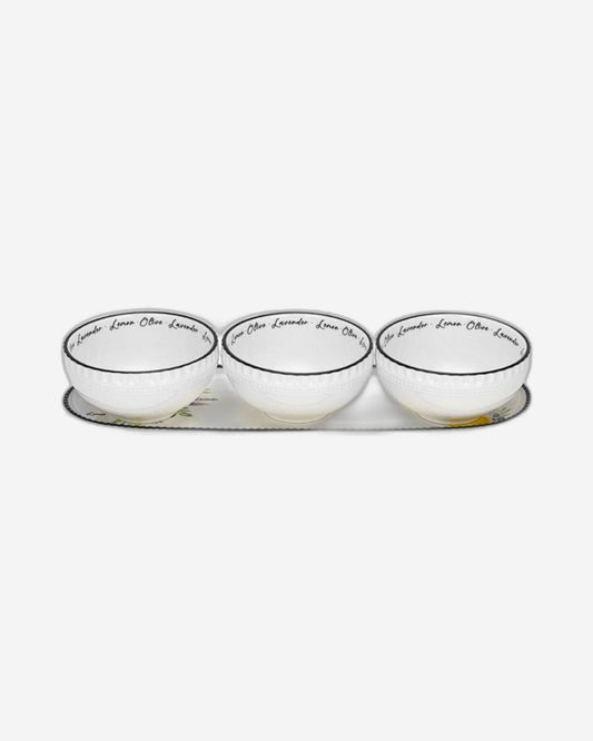Fissman Set of 3 Gravyboats PROVENCE With A Plate (Porcelain)