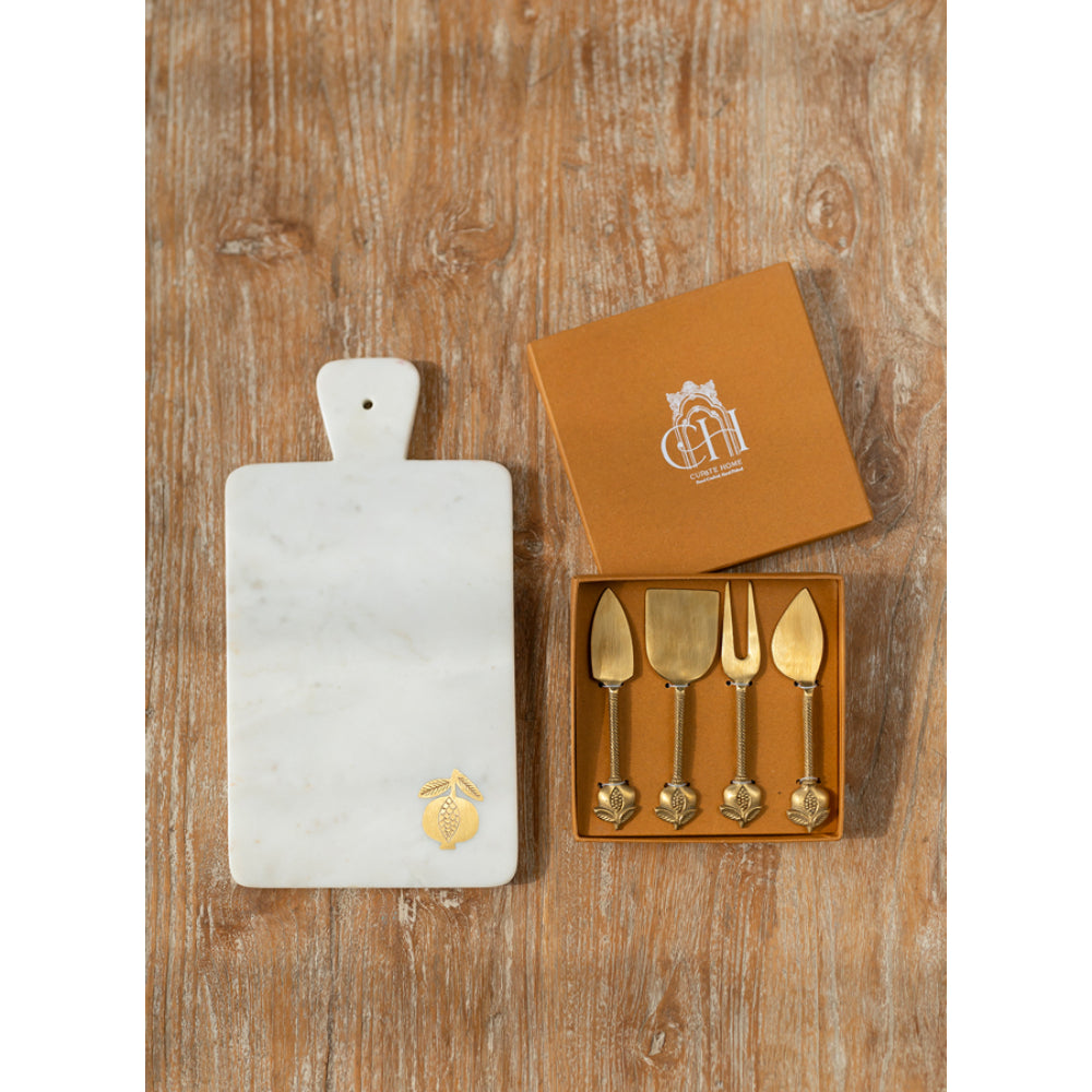 Pomegranate Marble Cheese Board and Knives Set