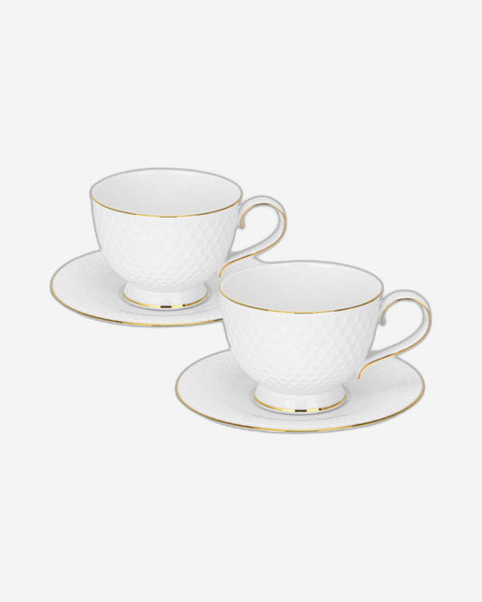 Fissman 2-Piece  Cups NOEMI 300 ml With Saucers Fine Bone China