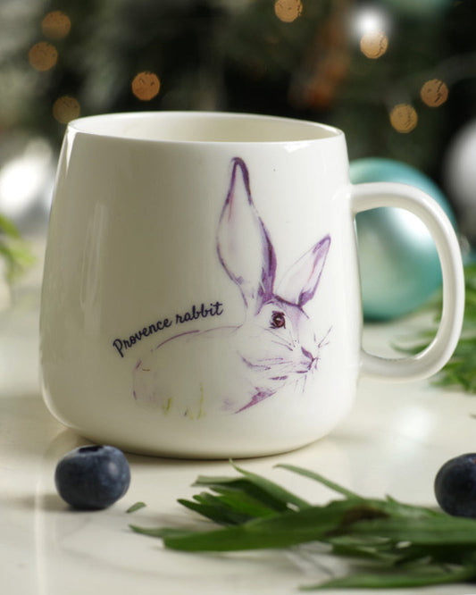 Fissman Mug 400ml Porcelain Rabbit Provence Design Purple