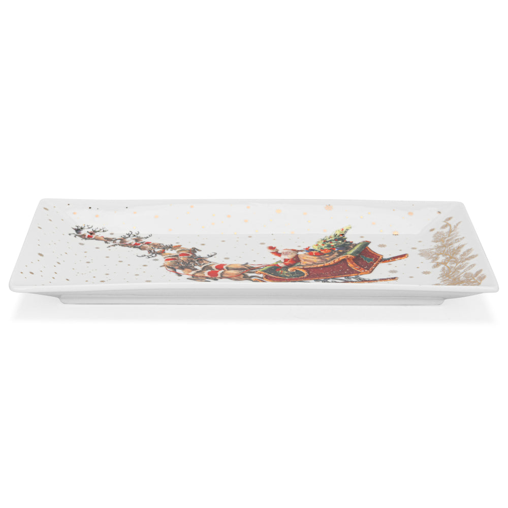 Fissman Rectangular Plate Christmas, 25.5cm, New Bone China