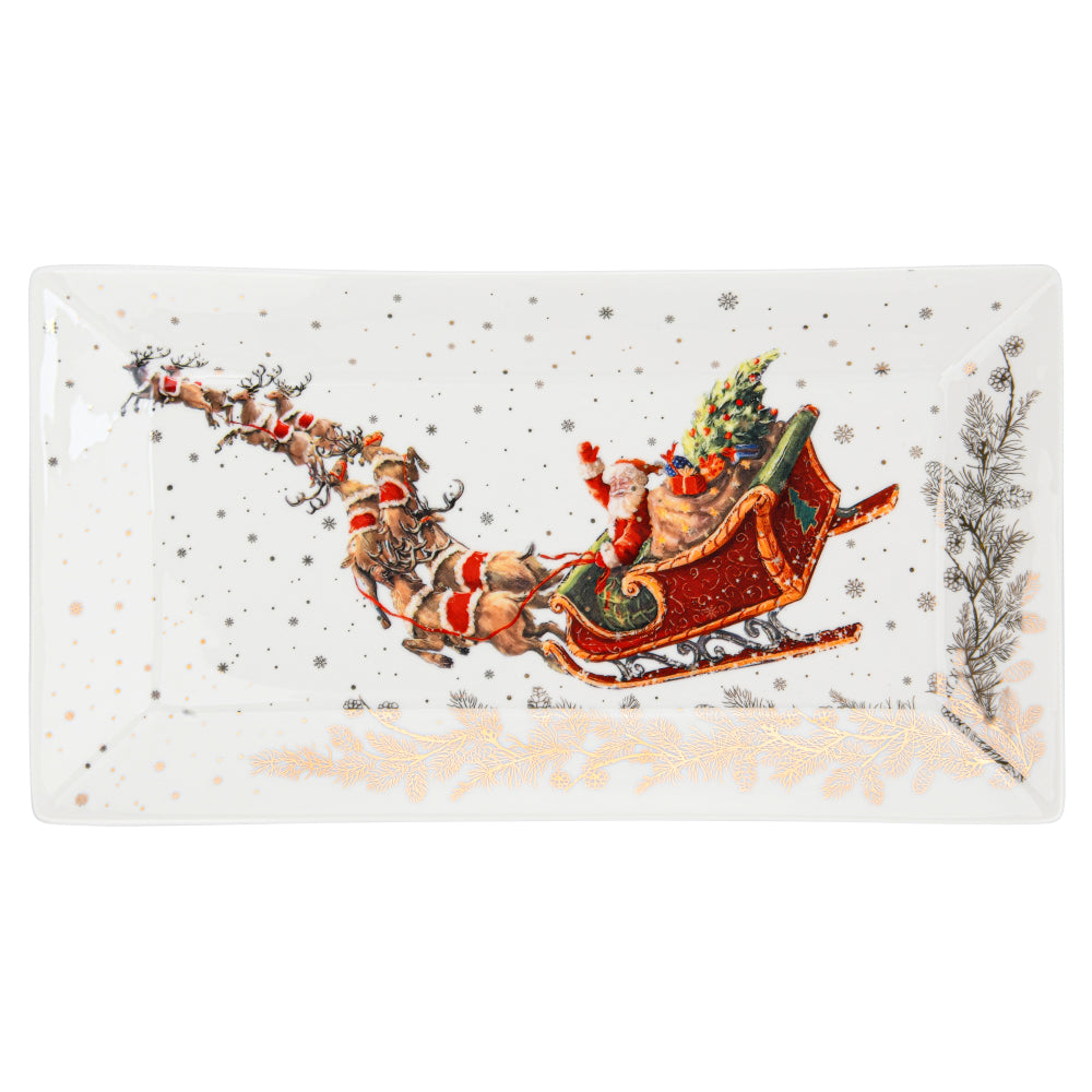 Fissman Rectangular Plate Christmas, 25.5cm, New Bone China
