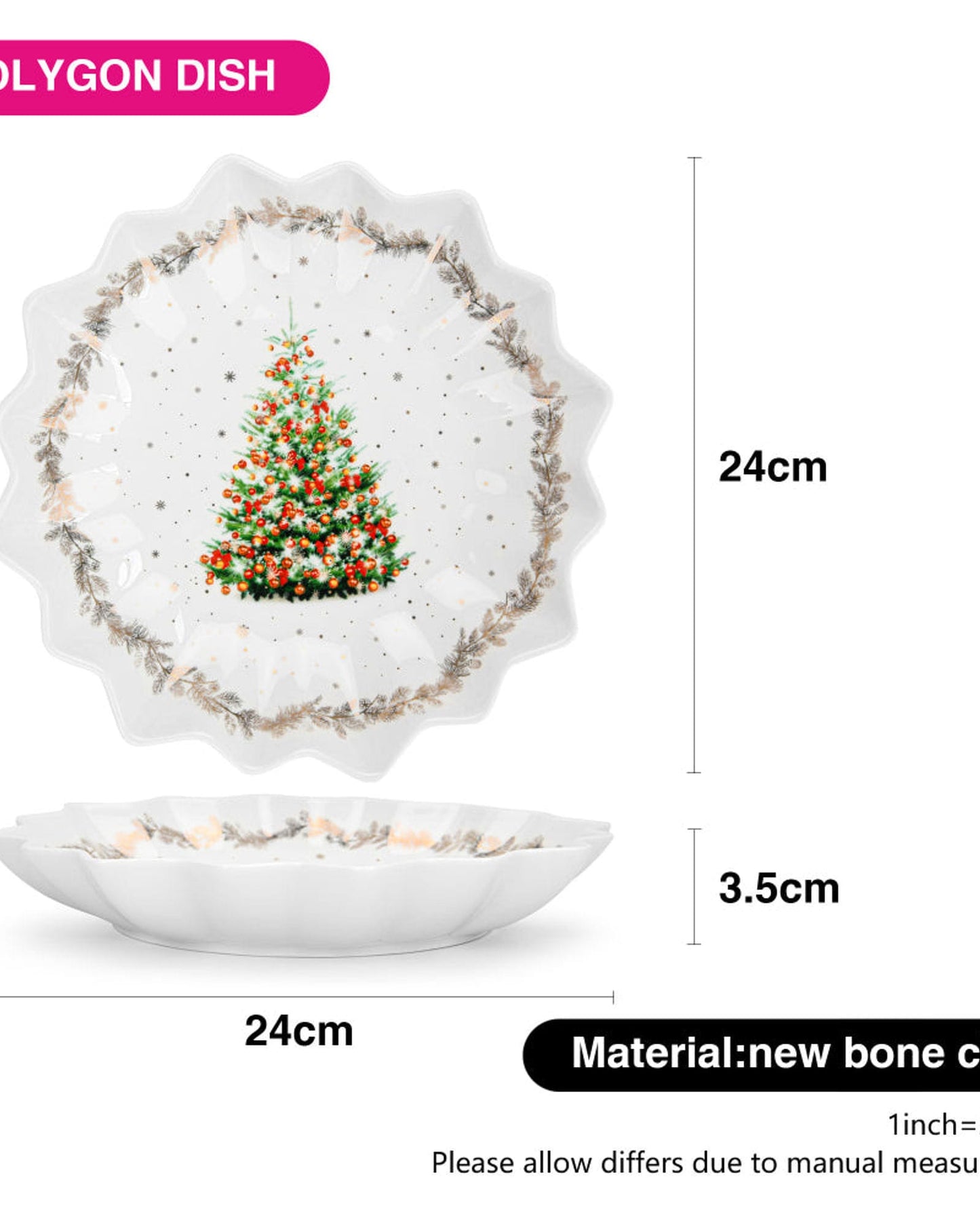 Fissman Dish Christmas Polygon 24cm