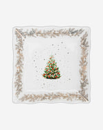 Fissman Square Shape Dish 22cm Christmas New Bone China