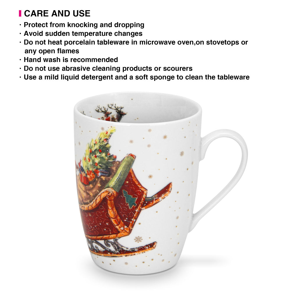 Fissman 2-Piece Mug 360ml Christmas New Bone China