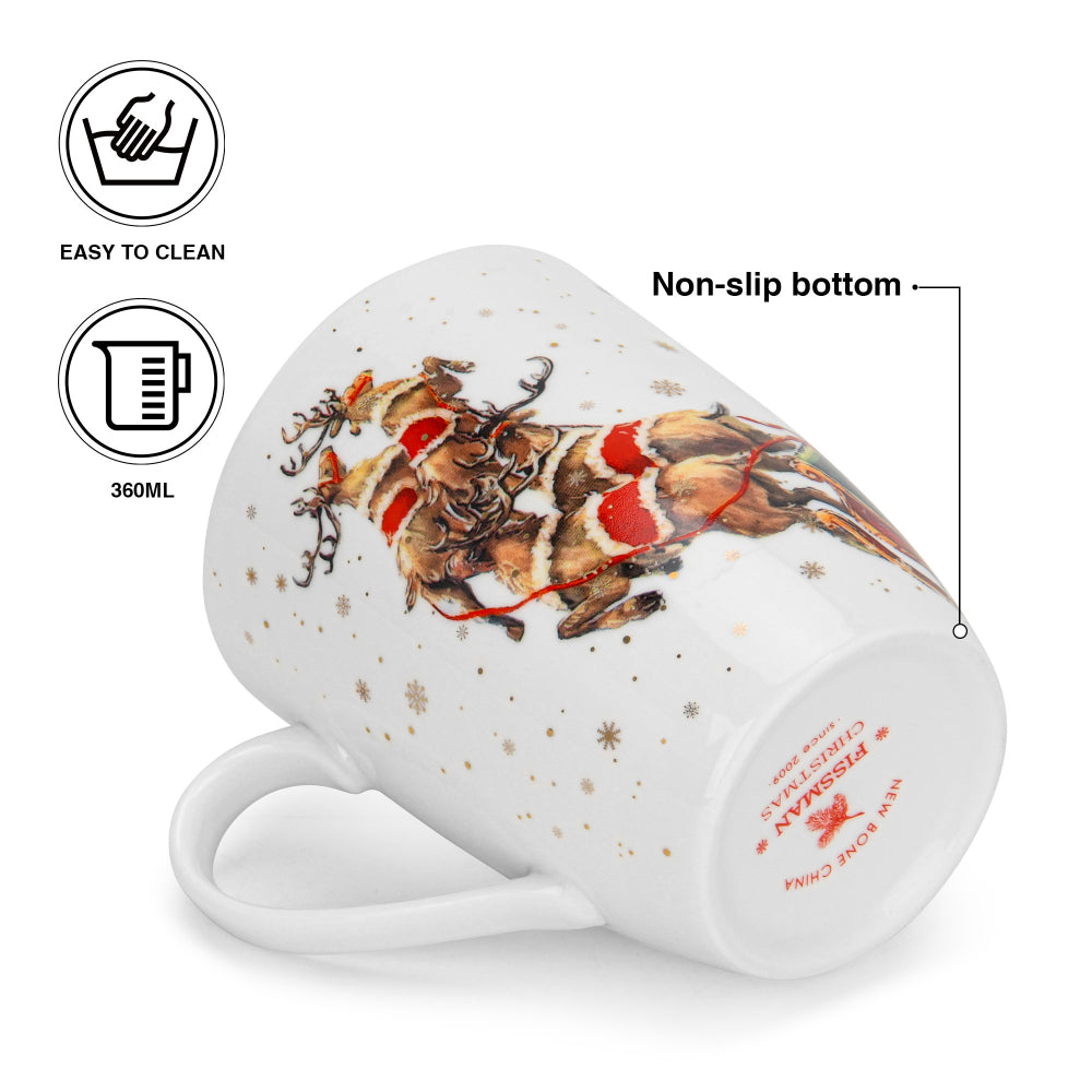 Fissman 2-Piece Mug 360ml Christmas New Bone China