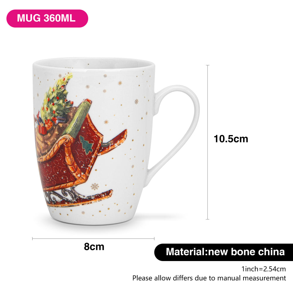 Fissman 2-Piece Mug 360ml Christmas New Bone China