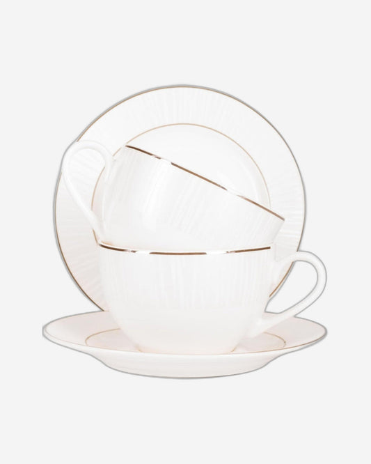 Fissman 2-Piece Cups Nice 220ml With Saucers New Bone China