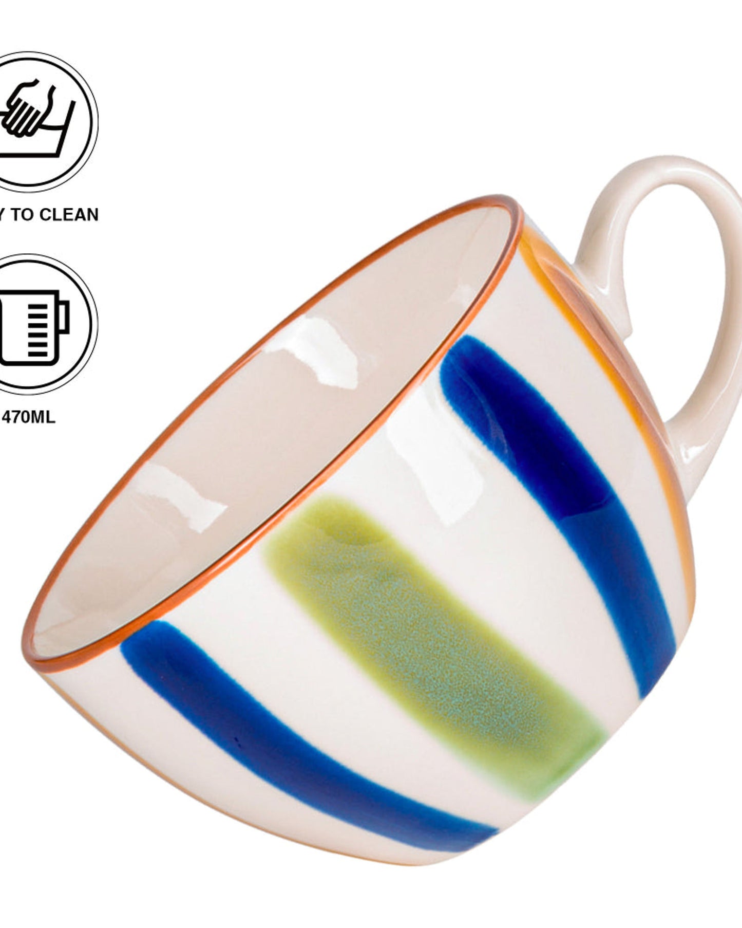 Fissman Cups Porcelain Elegant Design 2Pc 470ml
