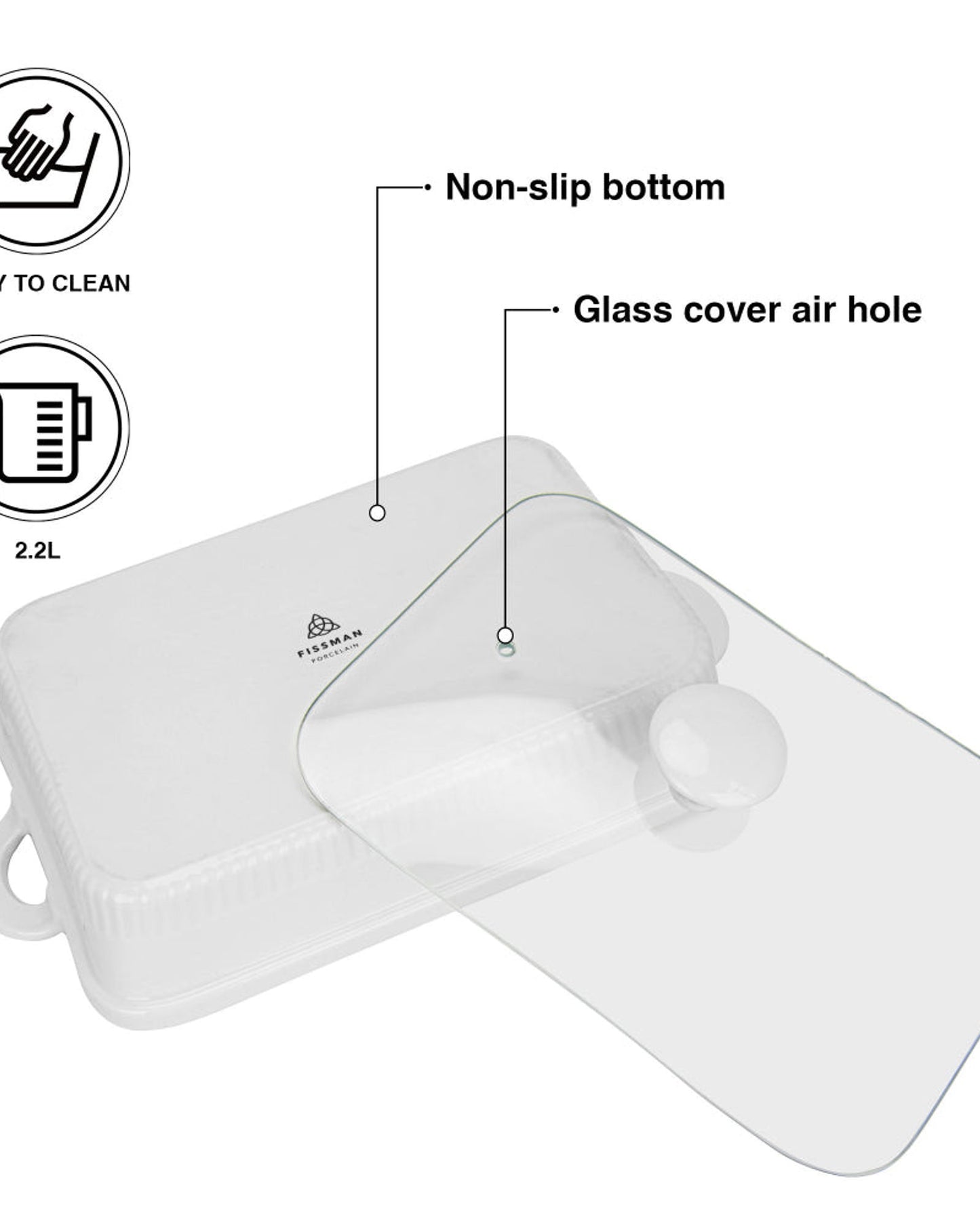 Fissman Dish Rectangular Porcelain 31.5cm