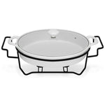 Fissman Oval Chafing Dish 31cm 2.1 LTR with Glass Lid (Porcelain)
