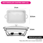 Fissman Chafing Dish Rectangular Porcelain 2.2L