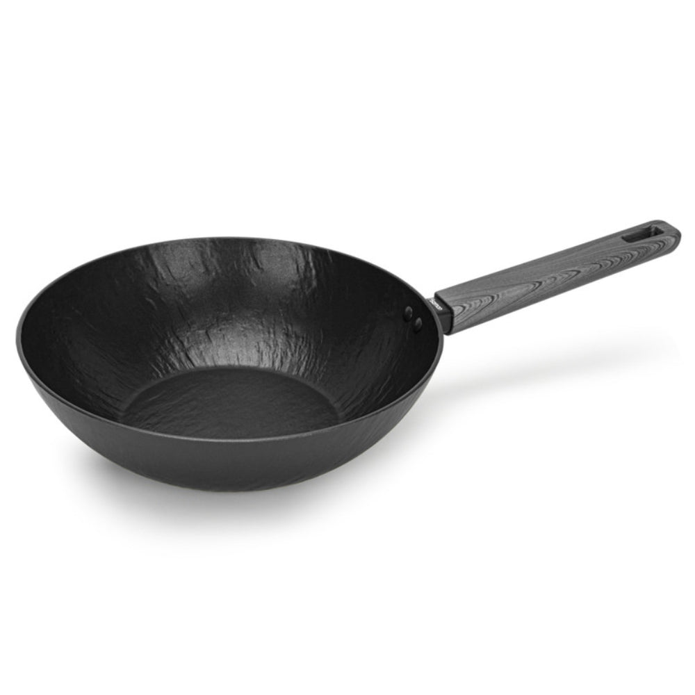 Fissman Wok Pan 28cm Aluminum With Induction Bottom Vela Rock Series Non-Stick Black/Silver