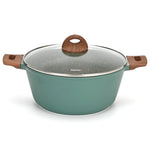 Fissman Stockpot With Glass Lid Firenze Series with Greblon C2 Coating with Induction Bottom Green 28x12.5cm/6.3LTR