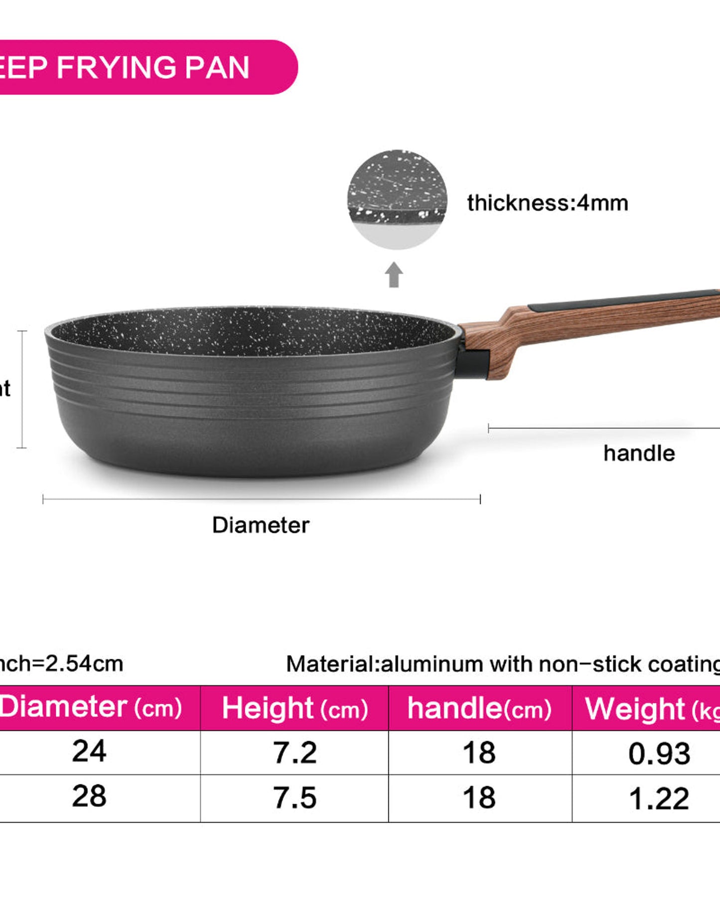 Fissman Deep Frying Pan Diamond 24cm