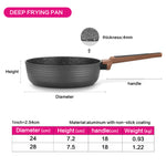 Fissman Deep Frying Pan 24cm Diamond Series Series With Induction Bottom (Aluminium With Non-Stick Coating)