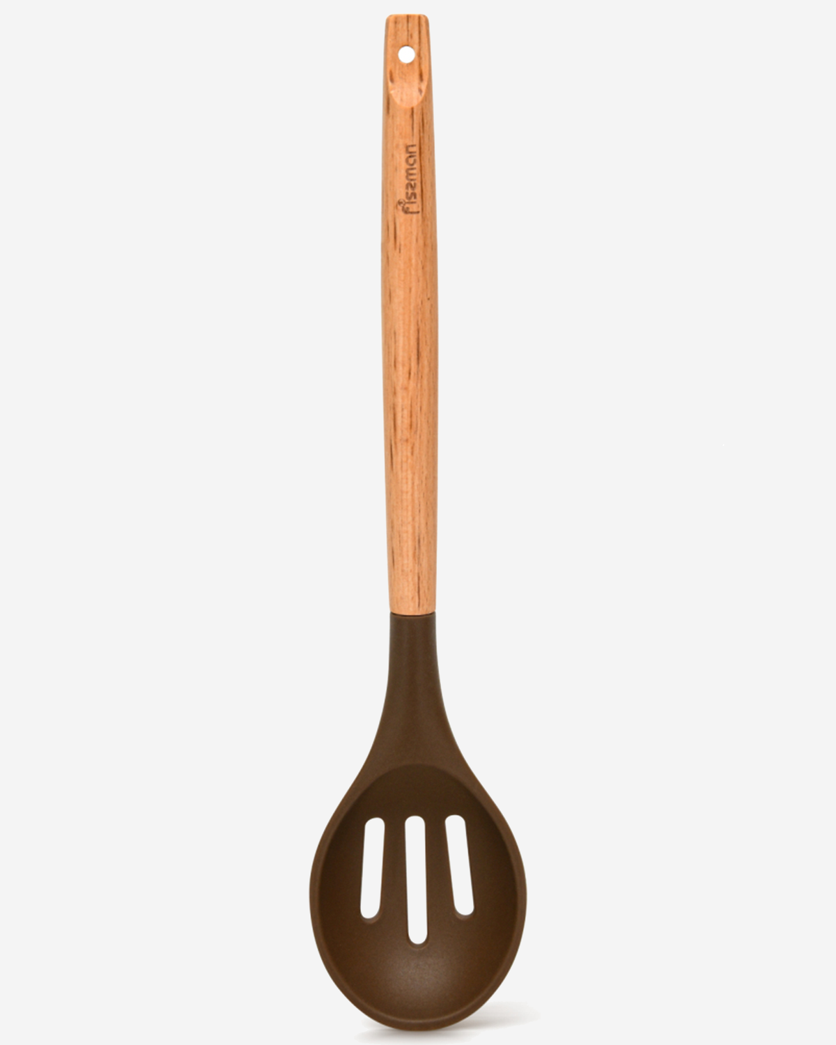 Fissman Slotted Spoon Silicone Wooden Handle Brown 32cm