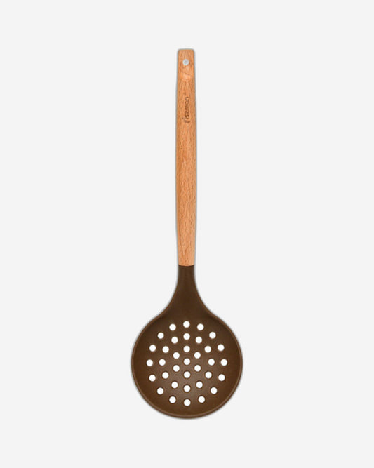 Fissman Chefs Tools Silicone Skimmer with Wooden Handle Brown/Beige 32.5 x 9.5cm