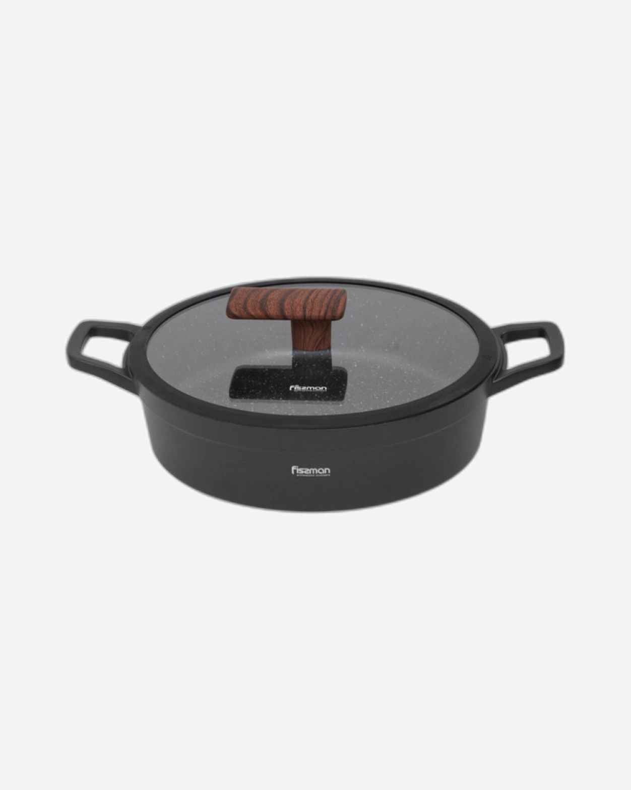 Fissman Shallow Casserole Filomena Series 28cm/3.5LTR with Glass Lid Aluminium with Non-stick Coating