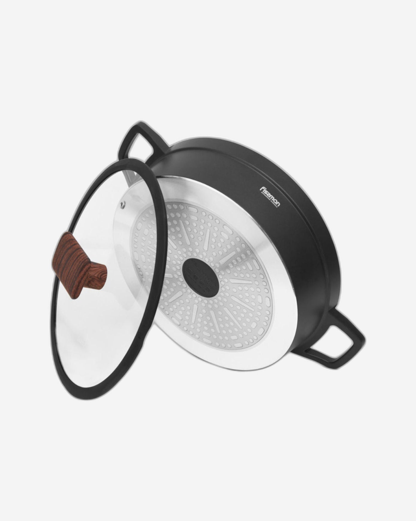 Fissman Shallow Casserole Filomena Series 28cm/3.5LTR with Glass Lid Aluminium with Non-stick Coating