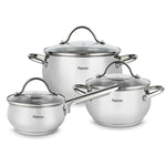 Fissman Cookware Set  Martinez Series 18/10 Stainless Steel Multi-Layered Induction Bottom 6pcs Silver