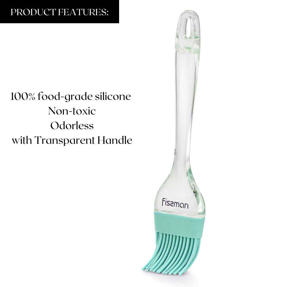 Fissman Brush With Transparent Handle Mint Green 22cm