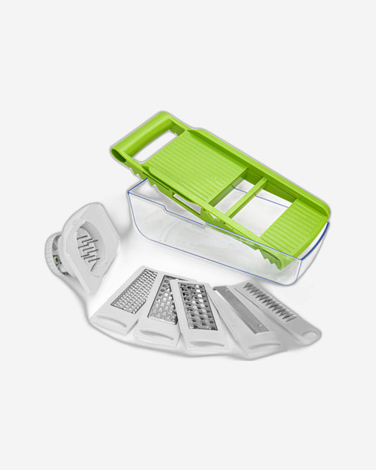 Fissman Adjustable Mandoline Slicer With Container 32x14x9cm And 5 Blades (Abs+Stainless Steel)