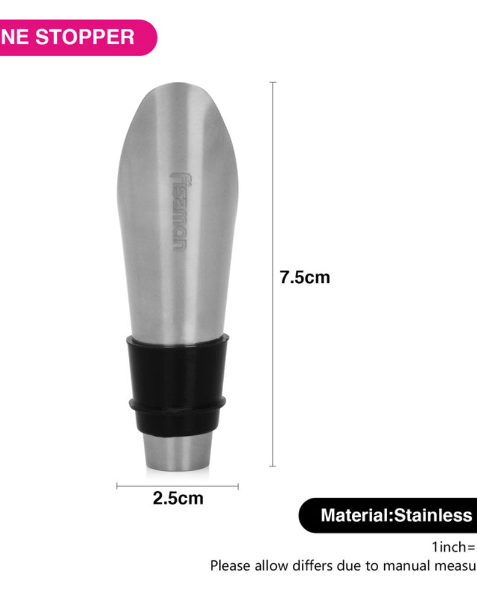 Fissman Wine Stopper 8x2x2cm (Stainless Steel)