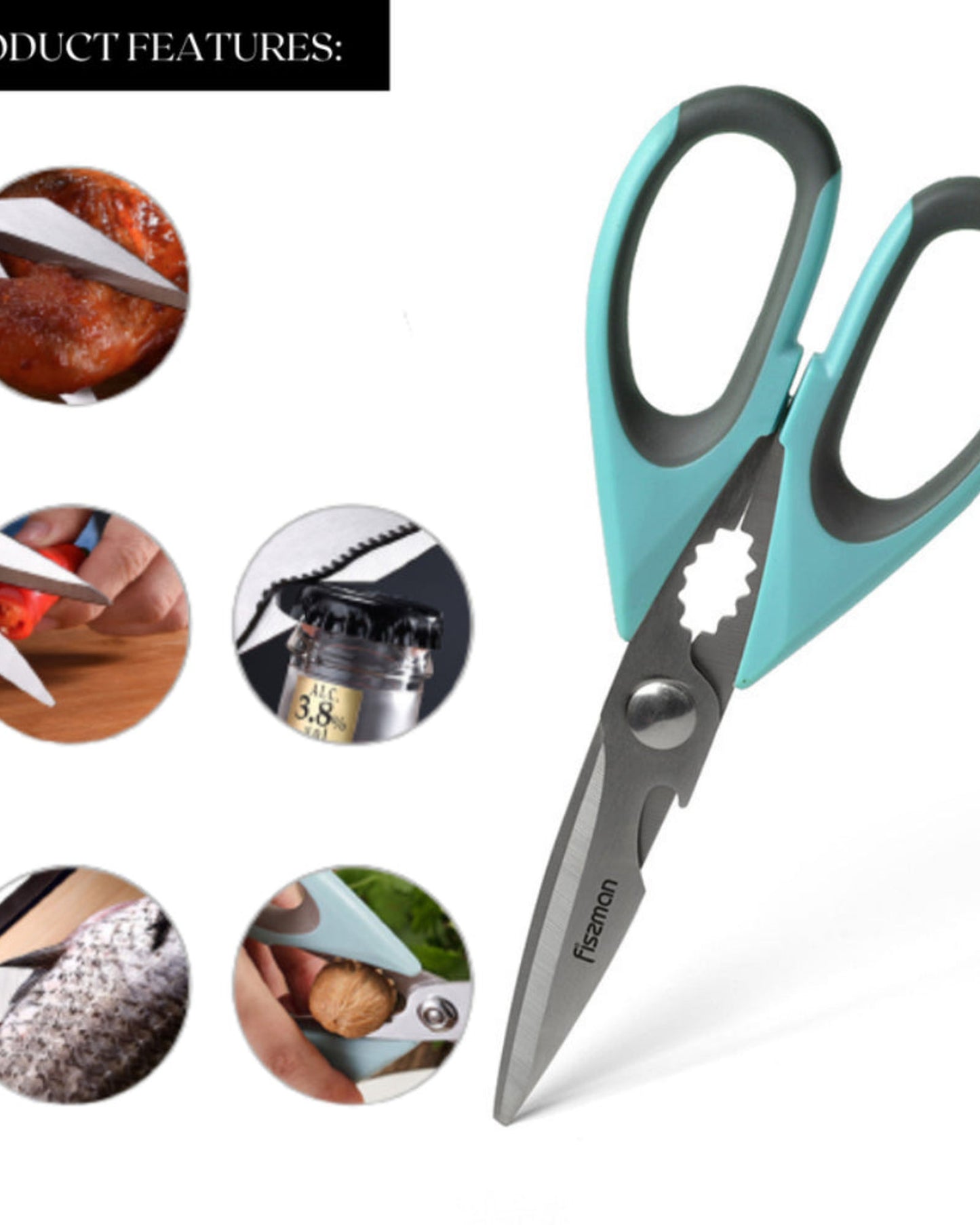 Fissman Scissors Mint/Black/Silver