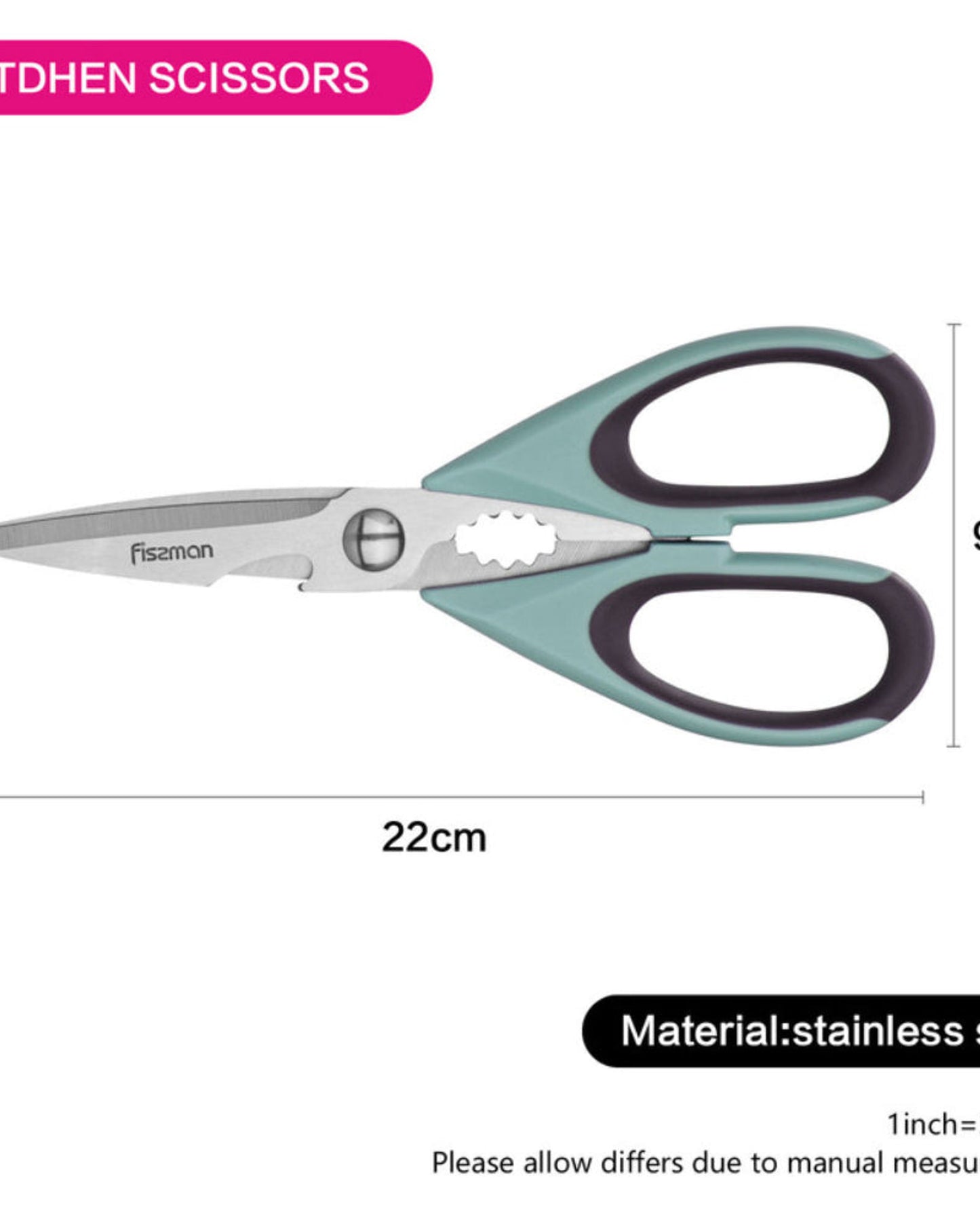 Fissman Scissors Mint/Black/Silver