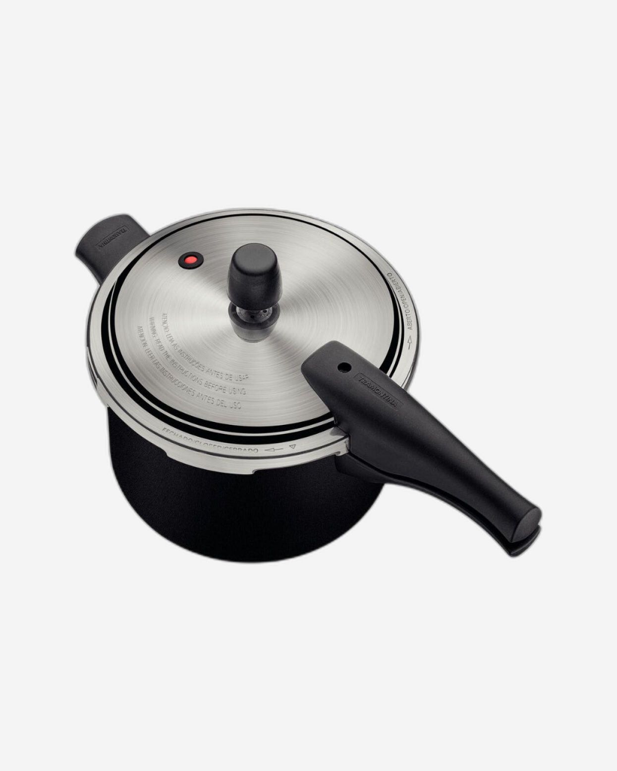 Tramontina Since 1911 Made In Brazil Tramontina Vancouver Effect Black Aluminum Pressure Cooker With Interior And Exterior Starflon Max Nonstick Coating, 20 Cm, 4.5 L