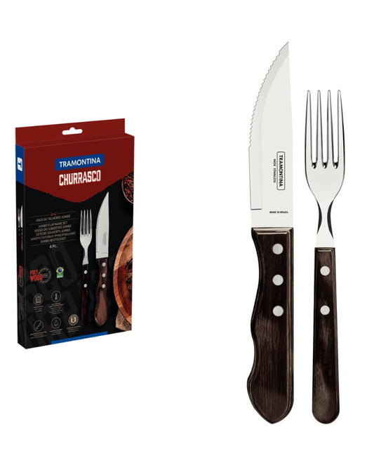 Tramontina Barbecue Flatware Set 4Pc Brown