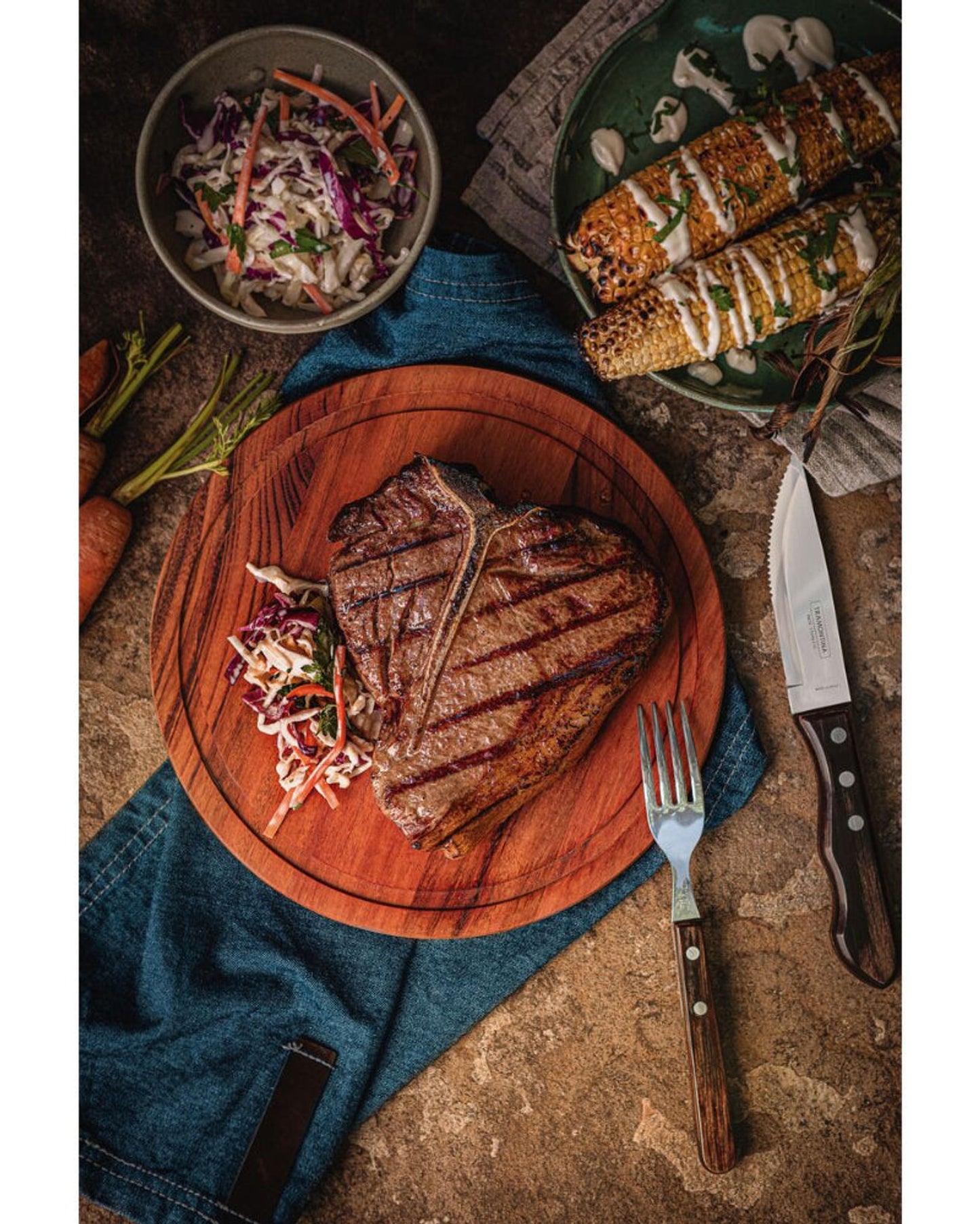 Tramontina Barbecue Flatware Set 4Pc Brown